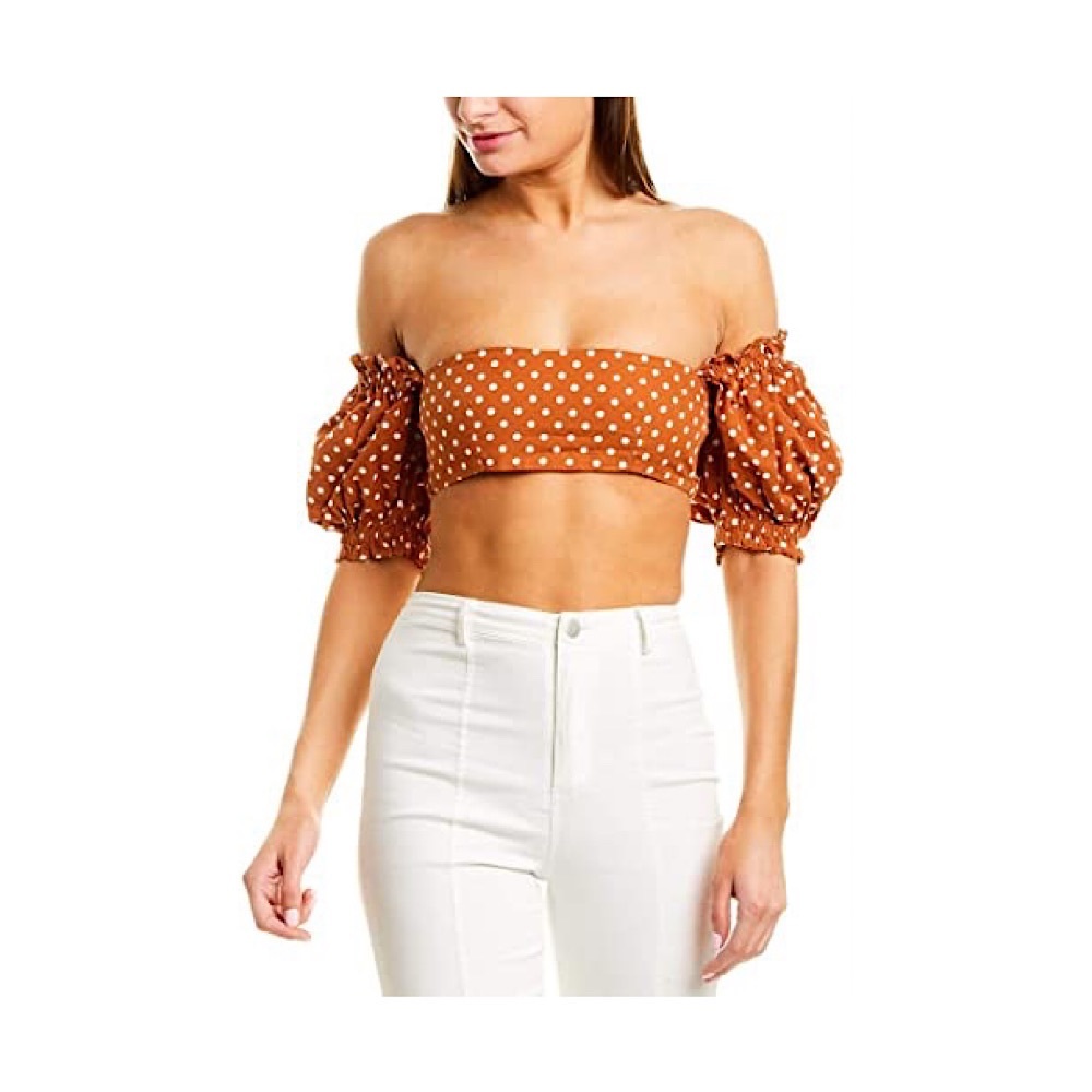 WeWoreWhat Polka Dot Cropped Top….Sz: L…New